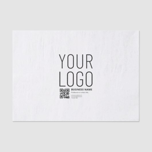 Ihr Logo mit editierbarem QR-Code und Text Seidenpapier (Vorderseite)
