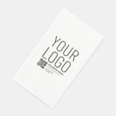 Ihr Logo mit editierbarem QR-Code und Text Serviette (Ecke)