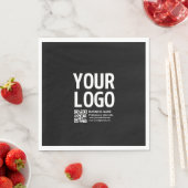 Ihr Logo mit editierbarem QR-Code und Text  Serviette (Beispiel)