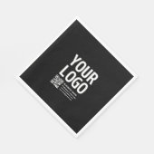 Ihr Logo mit editierbarem QR-Code und Text  Serviette (Ecke)