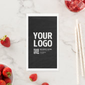 Ihr Logo mit editierbarem QR-Code und Text Serviette (Beispiel)