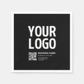 Ihr Logo mit editierbarem QR-Code und Text Serviette (Vorderseite)