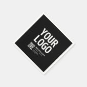 Ihr Logo mit editierbarem QR-Code und Text Serviette (Ecke)