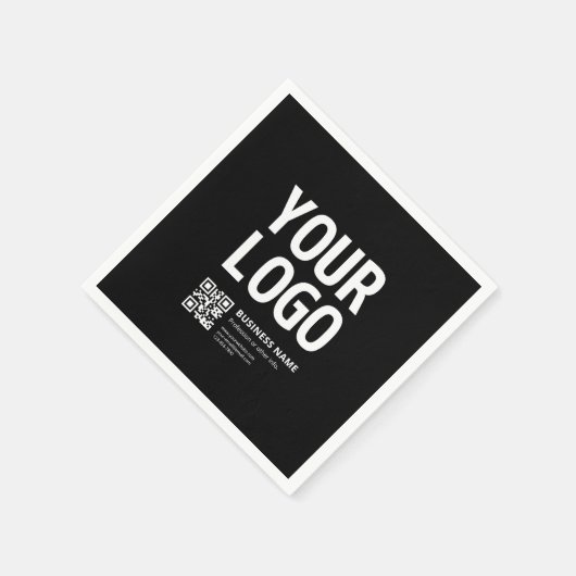 Ihr Logo mit editierbarem QR-Code und Text Serviette (Ecke)