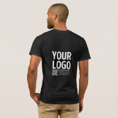 Ihr Logo mit editierbarem QR-Code und Text T-Shirt (Schwarz voll)