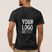 Ihr Logo mit editierbarem QR-Code und Text T-Shirt (Rückseite)