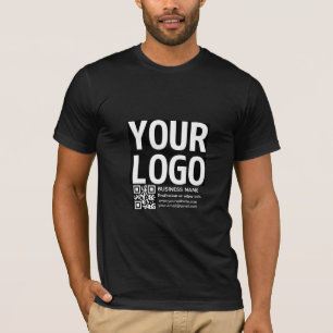 Ihr Logo mit editierbarem QR-Code und Text T-Shirt