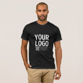 Ihr Logo mit editierbarem QR-Code und Text T-Shirt (Vorne ganz)