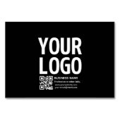 Ihr Logo mit editierbarem QR-Code und Text Tischnummer (Rückseite)