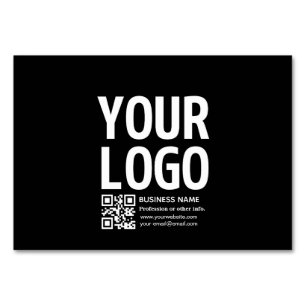 Ihr Logo mit editierbarem QR-Code und Text Tischnummer