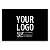 Ihr Logo mit editierbarem QR-Code und Text Tischnummer (Rückseite)