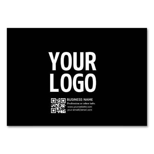 Ihr Logo mit editierbarem QR-Code und Text Tischnummer (Vorderseite)