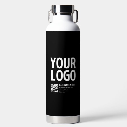Ihr Logo mit editierbarem QR-Code und Text Trinkflasche (Vorderseite)