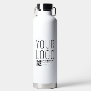 Ihr Logo mit editierbarem QR-Code und Text Trinkflasche