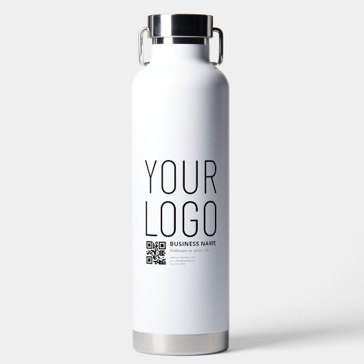 Ihr Logo mit editierbarem QR-Code und Text Trinkflasche (Vorderseite)