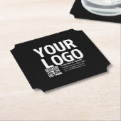 Ihr Logo mit editierbarem QR-Code und Text Untersetzer (angewinkelt)