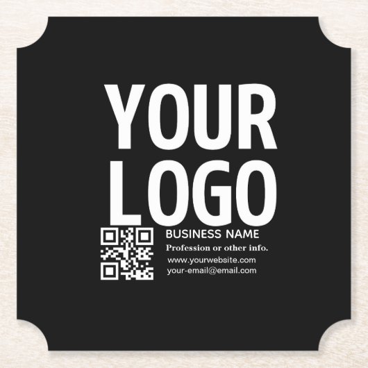 Ihr Logo mit editierbarem QR-Code und Text Untersetzer (Vorderseite)