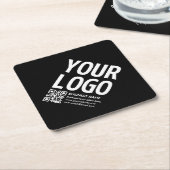 Ihr Logo mit editierbarem QR-Code und Text Untersetzer (angewinkelt)