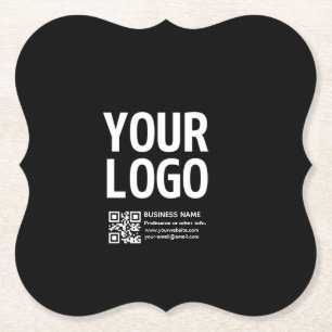 Ihr Logo mit editierbarem QR-Code und Text Untersetzer