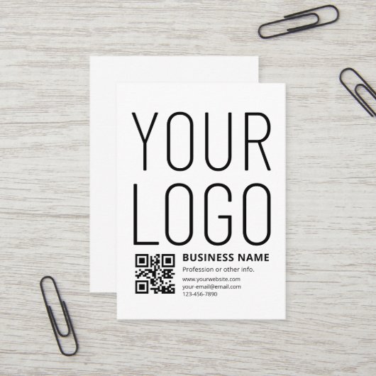 Ihr Logo mit editierbarem QR-Code und Text Visitenkarte (Vorderseite/Rückseite Beispiel)