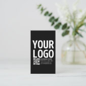 Ihr Logo mit editierbarem QR-Code und Text Visitenkarte (Stehend Vorderseite)