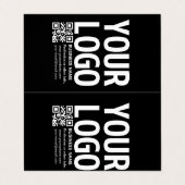 Ihr Logo mit editierbarem QR-Code und Text Visitenkarten (Außenseite Aufgefaltet)