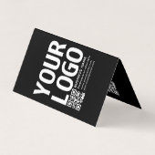 Ihr Logo mit editierbarem QR-Code und Text Visitenkarten (Rückseite)