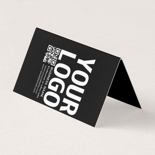Ihr Logo mit editierbarem QR-Code und Text Visitenkarten (Vorderseite)