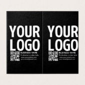 Ihr Logo mit editierbarem QR-Code und Text Visitenkarten (Außenseite Aufgefaltet)