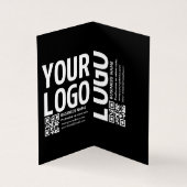 Ihr Logo mit editierbarem QR-Code und Text Visitenkarten (Innenseite)