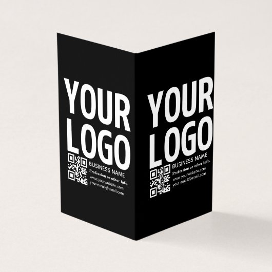 Ihr Logo mit editierbarem QR-Code und Text Visitenkarten (Vorderseite)