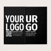 Ihr Logo mit editierbarem QR-Code und Text Visitenkarten (Innenseite Aufgefaltet)