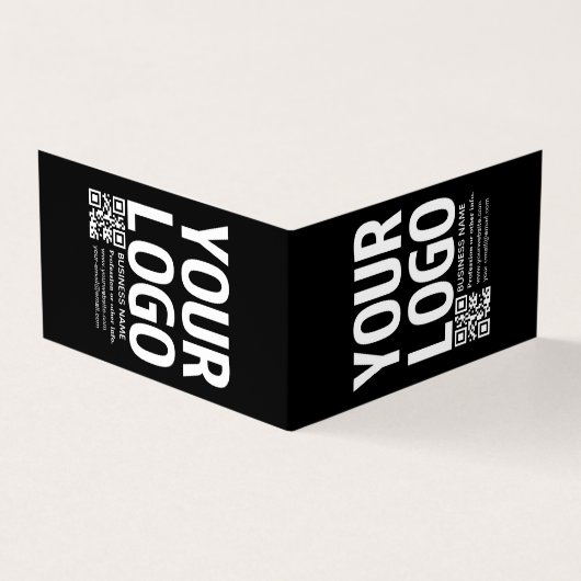 Ihr Logo mit editierbarem QR-Code und Text Visitenkarten (Vorderseite)