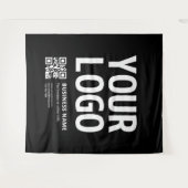 Ihr Logo mit editierbarem QR-Code und Text Wandteppich (Vorderseite (Horizontal))