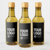 Ihr Logo mit editierbarem QR-Code und Text Weinetikett (Flaschen)