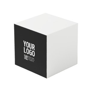 Ihr Logo mit editierbarem QR-Code und Text Würfel