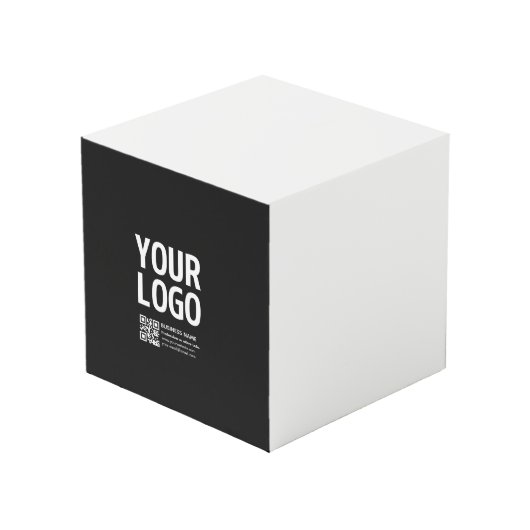 Ihr Logo mit editierbarem QR-Code und Text Würfel (Vorderseite Schrägansicht)