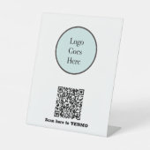 Ihr Logo mit Payment QR Code Kleines Unternehmen Sockelschild (Vorderseite)