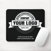 Ihr Logo mit schwarzem Hintergrund Mousepad (Mit Mouse)