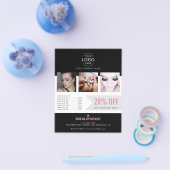 Ihr Logo Modern Black Pink Beauty Salon Promo Flyer (Einzeln)