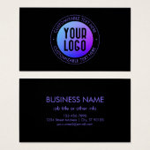 Ihr Logo & Modern Blue & Lila Ombre Gradient (Vorne & Hinten)