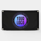 Ihr Logo & Modern Blue & Lila Ombre Gradient Banner (Horizontal)