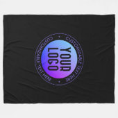 Ihr Logo & Modern Blue & Lila Ombre Gradient Fleecedecke (Vorderseite (Horizontal))