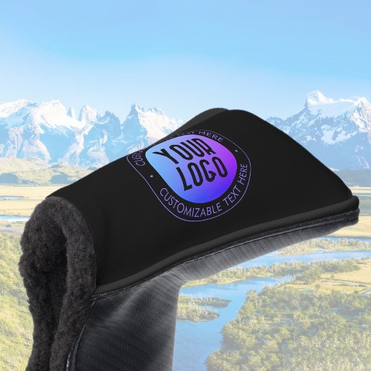 Ihr Logo & Modern Blue & Lila Ombre Gradient Golf Headcover