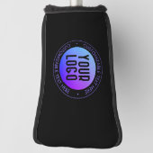 Ihr Logo & Modern Blue & Lila Ombre Gradient Golf Headcover (Rotieren 90)