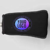 Ihr Logo & Modern Blue & Lila Ombre Gradient Golf Headcover (Vorderseite)