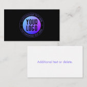 Ihr Logo & Modern Blue & Lila Ombre Gradient Mitteilungskarte (Vorne/Hinten)