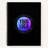 Ihr Logo & Modern Blue & Lila Ombre Gradient Notizblock (Vorderseite)