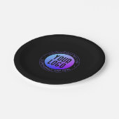 Ihr Logo & Modern Blue & Lila Ombre Gradient Pappteller (Schrägansicht)