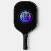 Ihr Logo & Modern Blue & Lila Ombre Gradient Pickleball Schläger (Rückseite)